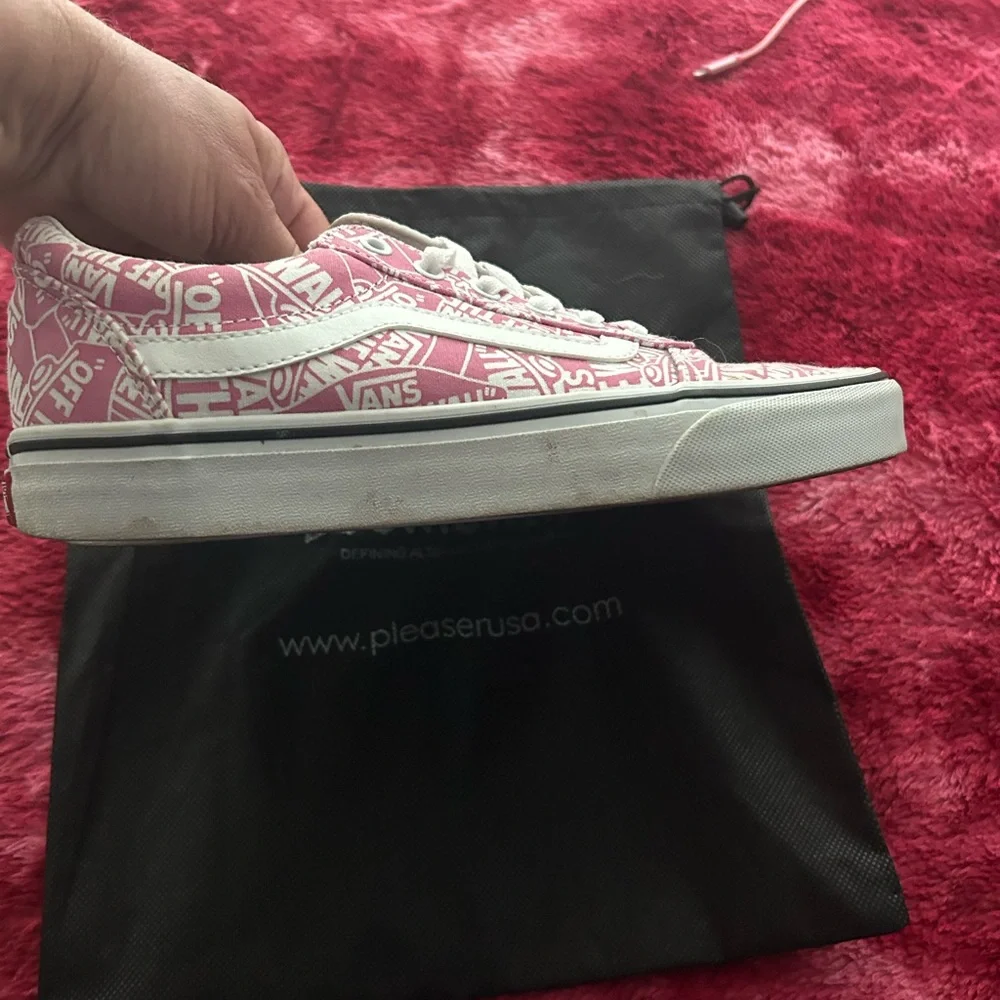Vans Pink and White Graphic Sneakers - Picture 6 of 8